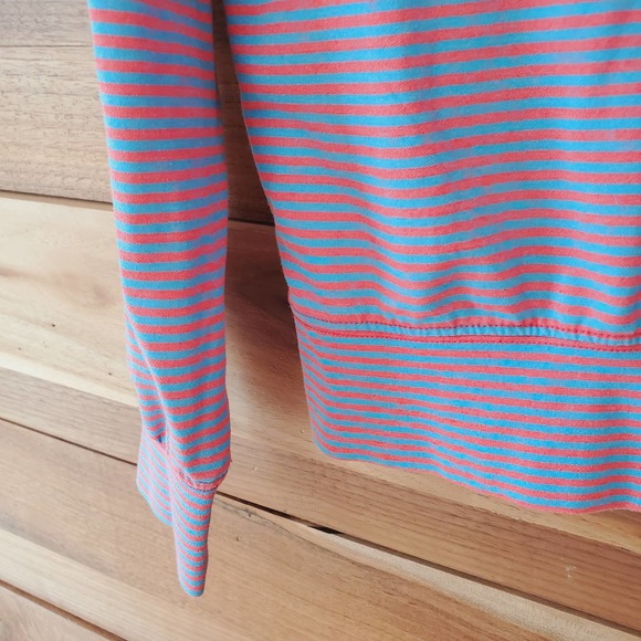 Oliver Ridley Mens 1/4 Zip Striped Pullover Long Sleeve Golf Top Sz M Pink Blue - Picture 3 of 8